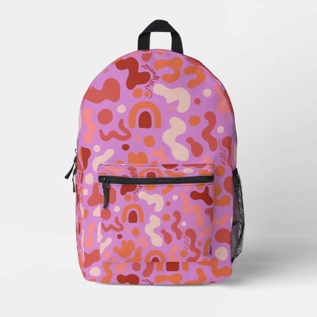 Mochila Retro Groovy Pink Resumen (Anverso)