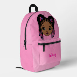 Mochila rosa impresa personalizada para bebé niña
