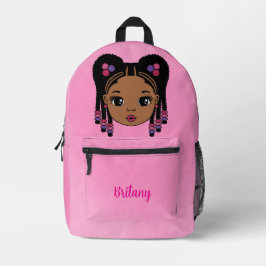 Mochila rosa impresa personalizada para bebé niña