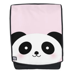 Mochila Rosa lindo de la cara del oso de panda del dibujo
