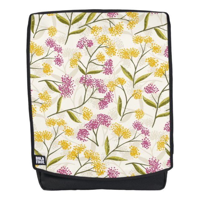 Mochila Rosas amarillos y morados (Anverso)