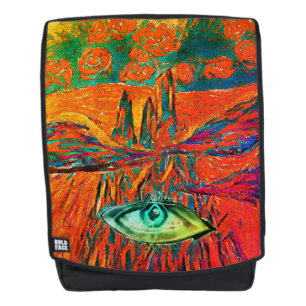 Mochila Rosas expresivos en el cielo y un ojo