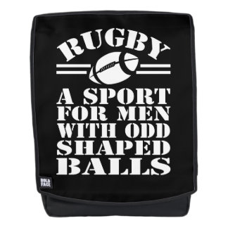 Mochila Rugby un deporte para hombres con bolas de forma r