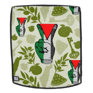 Mochila Signo de victoria con mano de resistencia triángul