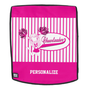 Mochila Silueta de animadora chica rosa caliente