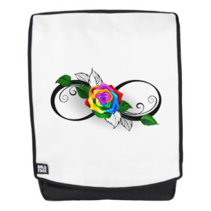 Mochila Símbolo de infinito con rosa arcoíris