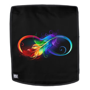 Mochila Símbolo infinito con pluma arco iris