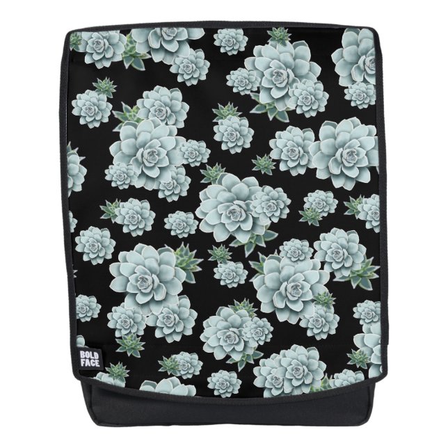 Mochila Sucultores de rosette de menta repiten la impresió (Anverso)
