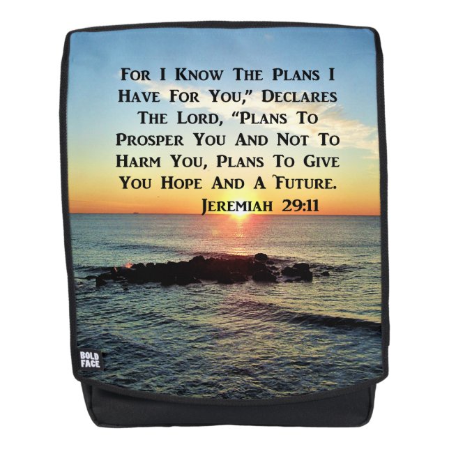 MOCHILA SUNRISE JEREMIAH 29:11 RETROCESO (Anverso)