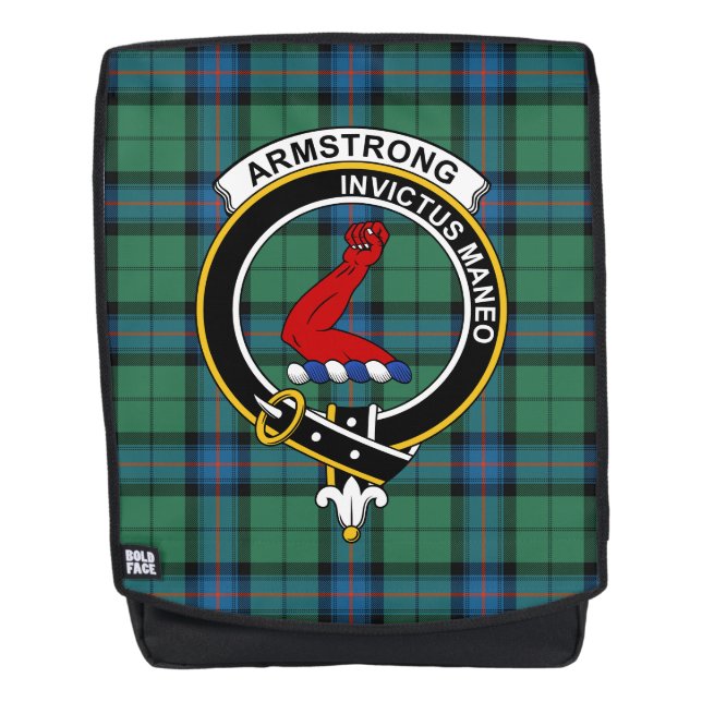 Mochila Tartan Plaid, Escudo del Clan Armstrong de Caza (Anverso)