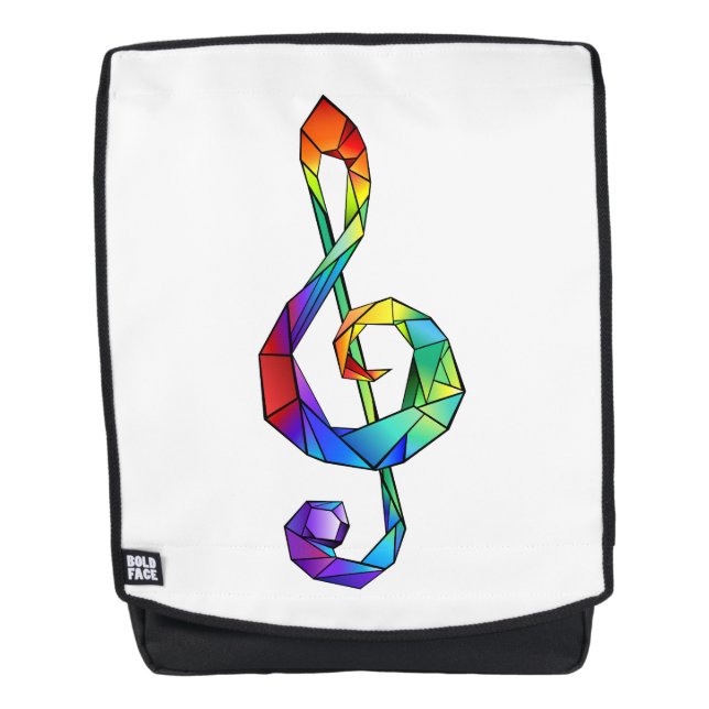 Mochila Tecla musical arcoiris tremendo clef (Anverso)