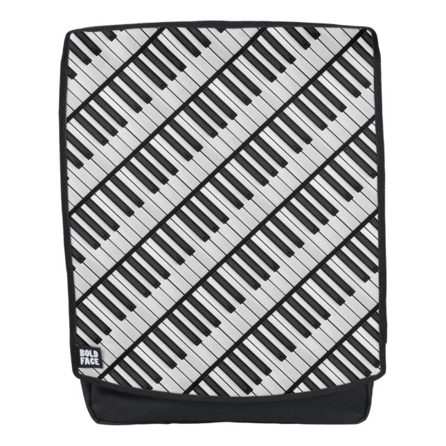 Mochila Teclas de piano en blanco y negro (Anverso)