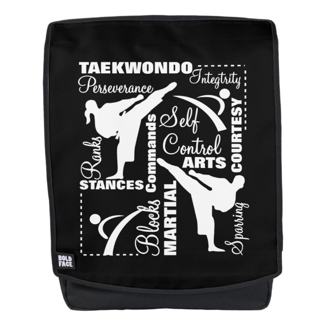 Mochila Terminología deportiva de artes marciales de Taekw (Anverso)