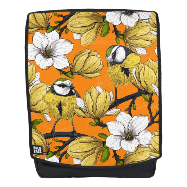 Mochila Tiempo de primavera en amarillo (Anverso)