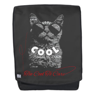 Mochila Tipografía de gato demasiado cool para cuidar