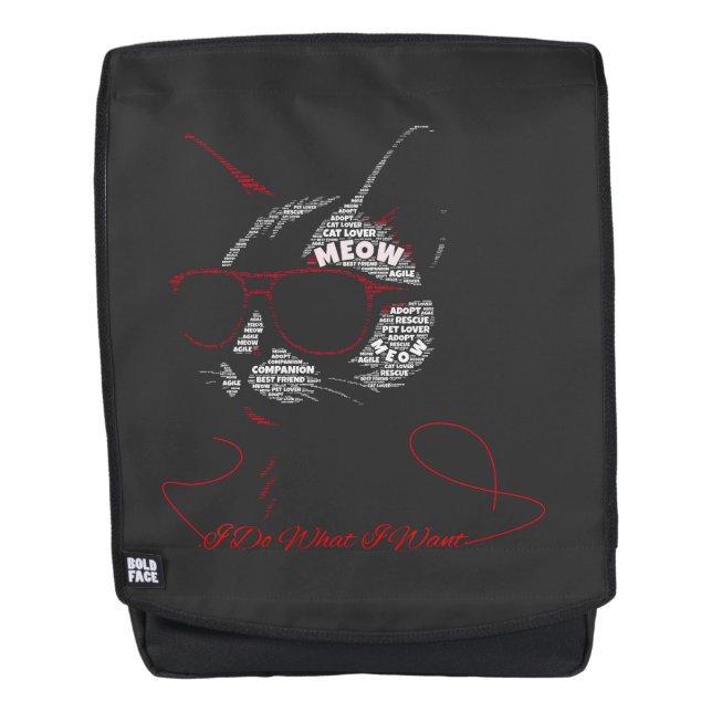 Mochila Tipografía de Gato 'Hago lo que Quiero' (Anverso)