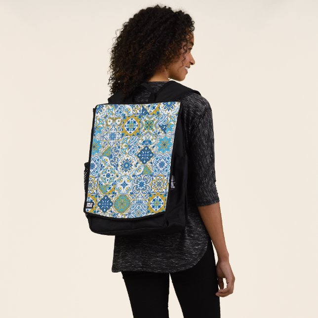 Mochila tonos mediterráneos/ azulejos (Puesto)
