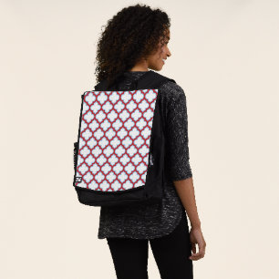 Mochila Trellis blanca y roja, Entramado, Quatrefoil