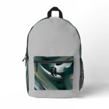 Mochila Trend Resumen Art Black White Green