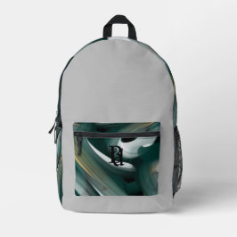 Mochila Trend Resumen Art Black White Green