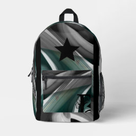 Mochila Trend Resumen Art Black White Green
