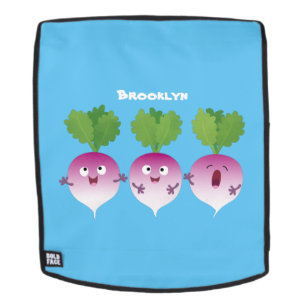 Mochila Trío de verduras de nabo lindo personalizado