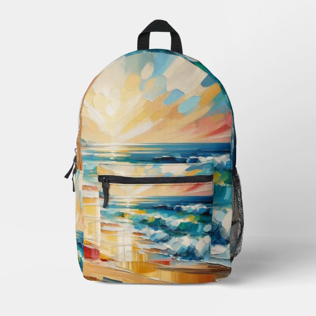Mochila Tropical Beach Sunset Art (Anverso)
