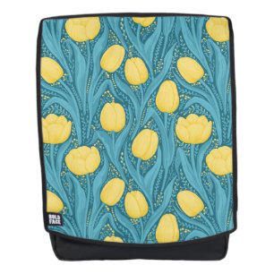 Mochila Tulipanes azules y amarillos