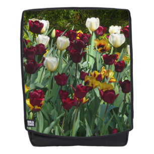 Mochila Tulipanes coloridos de color marrón y amarillo