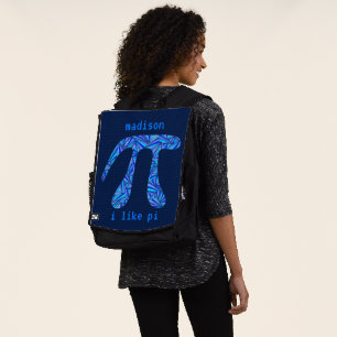 Mochila Un friki azul de la matemáticas del símbolo del 