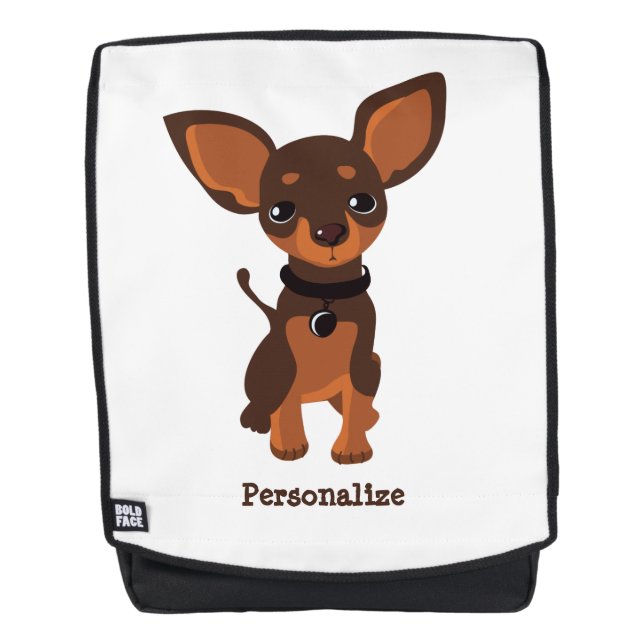 Mochila Una pequeña porquería de chihuahua personalizada (Anverso)