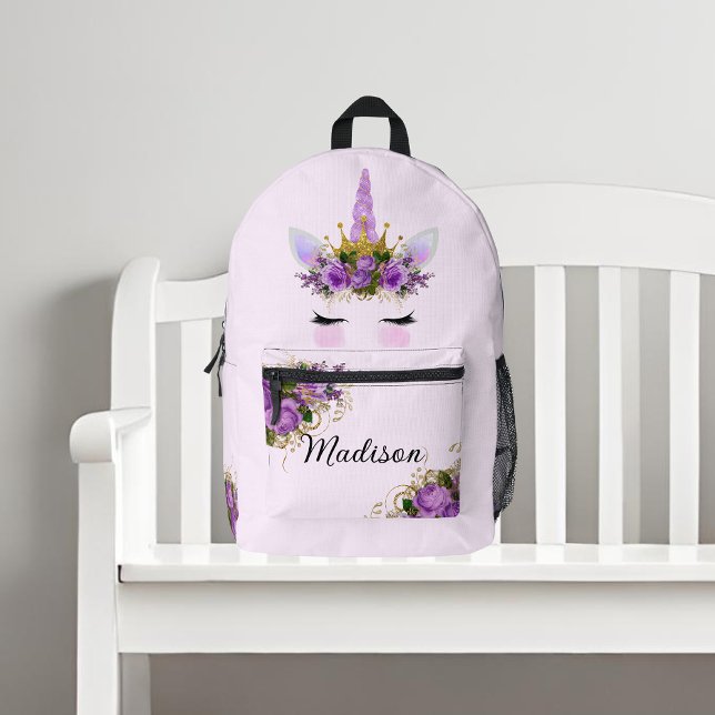 Mochila Unicorn Floral Gold Purpurina Púrpura (Subido por el creador)