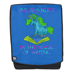 Mochila Unicornios creen en la magia de la escritura