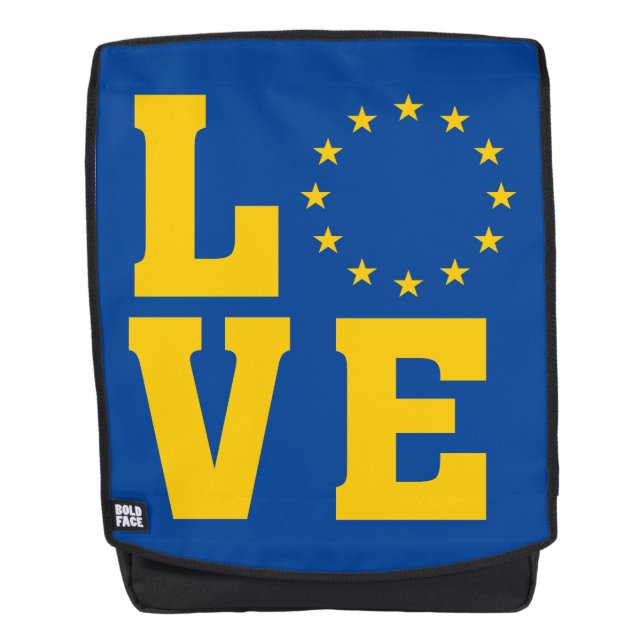 Mochila Unión Europea, Europa, amor (Anverso)