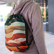 Vaquero montando al atardecer de la bandera