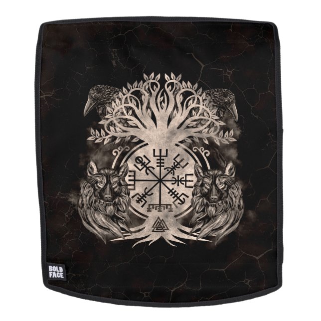 Mochila Vegvisir - Yggdrasil con Ravens y Wolves (Cara extraíble)