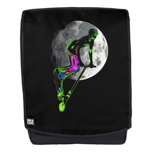 Mochila Viaje por la luna - Arte de Scooter Boy (Anverso)