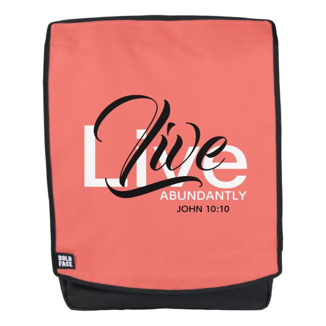 Mochila VIDA ABUNDANCIALMENTE cristiana Abundant Life Cora (Anverso)