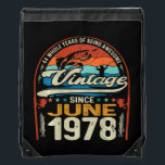 Mochila Vintage 44th Birthday June 1978 44 Year Old<br><div class="desc">Vintage 44th Birthday June 1978 44 Year Old Fishing Lovers Gift. Perfect gift for your dad,  mom,  papa,  men,  women,  friend and family members on Thanksgiving Day,  Christmas Day,  Mothers Day,  Fathers Day,  4th of July,  1776 Independent day,  Veterans Day,  Halloween Day,  Patrick's Day</div>