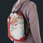 Mochila Vintage Christmas, Jolly Santa Claus Winning<br><div class="desc">Diseño de vacaciones de Navidades de ilustracion de época con Santa Claus con un guiño. Jolly San Nicolás lleva un gorra y hace el guiño como si tuviera un secreto. Ho,  ho,  ho,  ¡Feliz Navidad!</div>