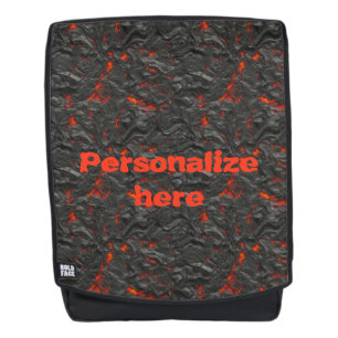 Mochila Volcán de lava fundida negro y rojo