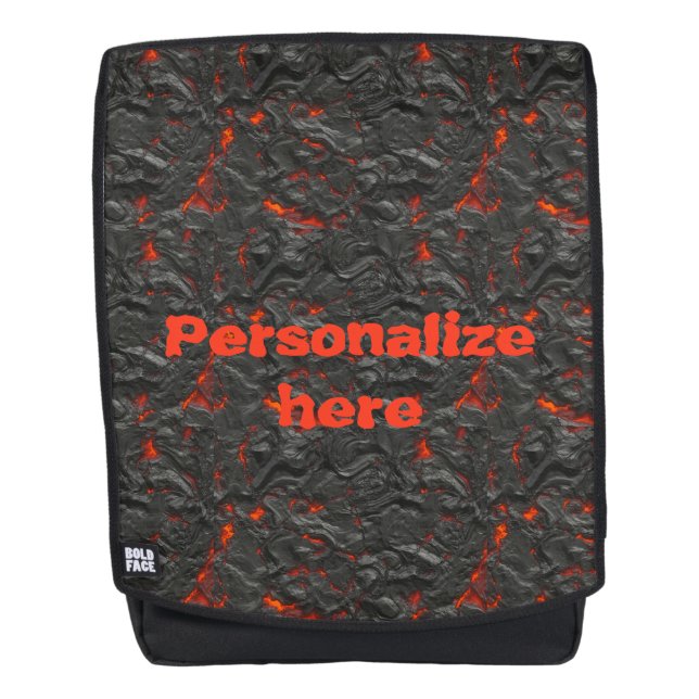 Mochila Volcán de lava fundida negro y rojo (Anverso)