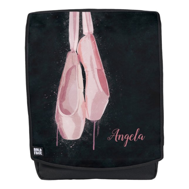 Mochila Zapatos de ballet rosa de arte pop (Anverso)