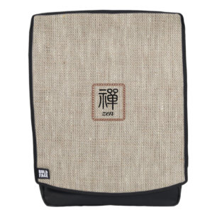 Mochila Zen rústico look falso burlap print beige
