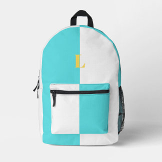 Mochilas azules y blancas con nombre personalizado