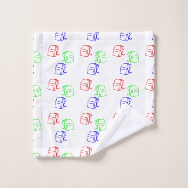 Mochilas coloridas sobre blanco (Toallita)