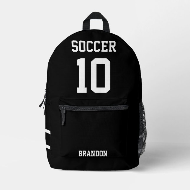 mochilas de fútbol gol jugador personalizado negro (Anverso)