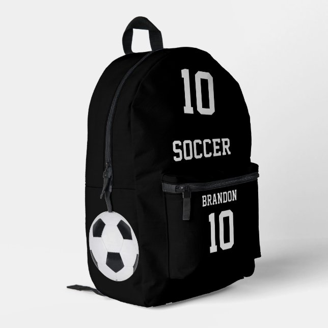 mochilas de fútbol gol jugador personalizado negro (Esquina izquierda trasera)