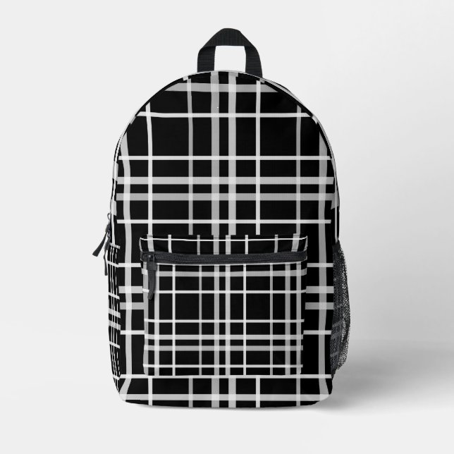 Mochilas líneas blancas de cuadros negros (Anverso)