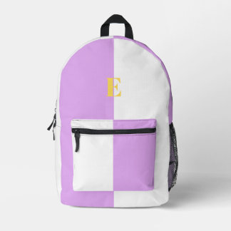 Mochilas moradas y blancas con nombre personalizad